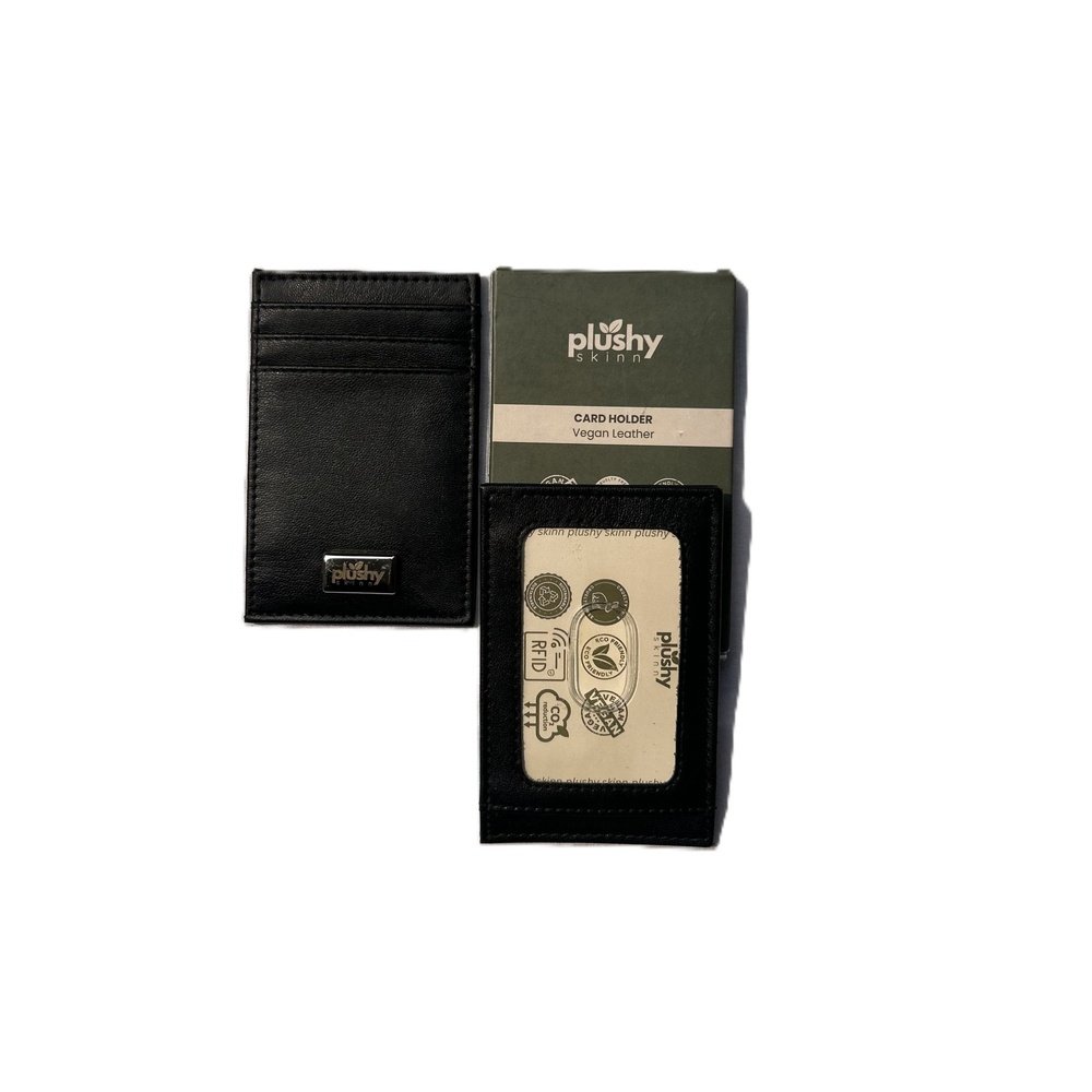 Noir Slim Cardholder plant-based leather Plushy Skinn