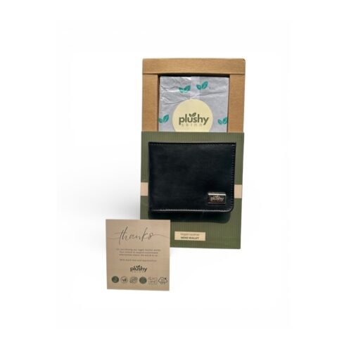 Noir Bifold Wallet Mens plant-based leather Plushy Skinn
